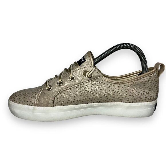Sperry Top-Sider Crest Vibe Perforated Champagne Gold STK159836 Youth 5M - Picture 6 of 11